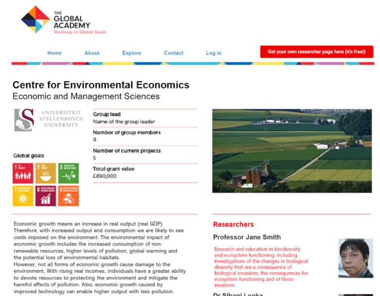 Research groups on the Global Academy website - The Global Academy